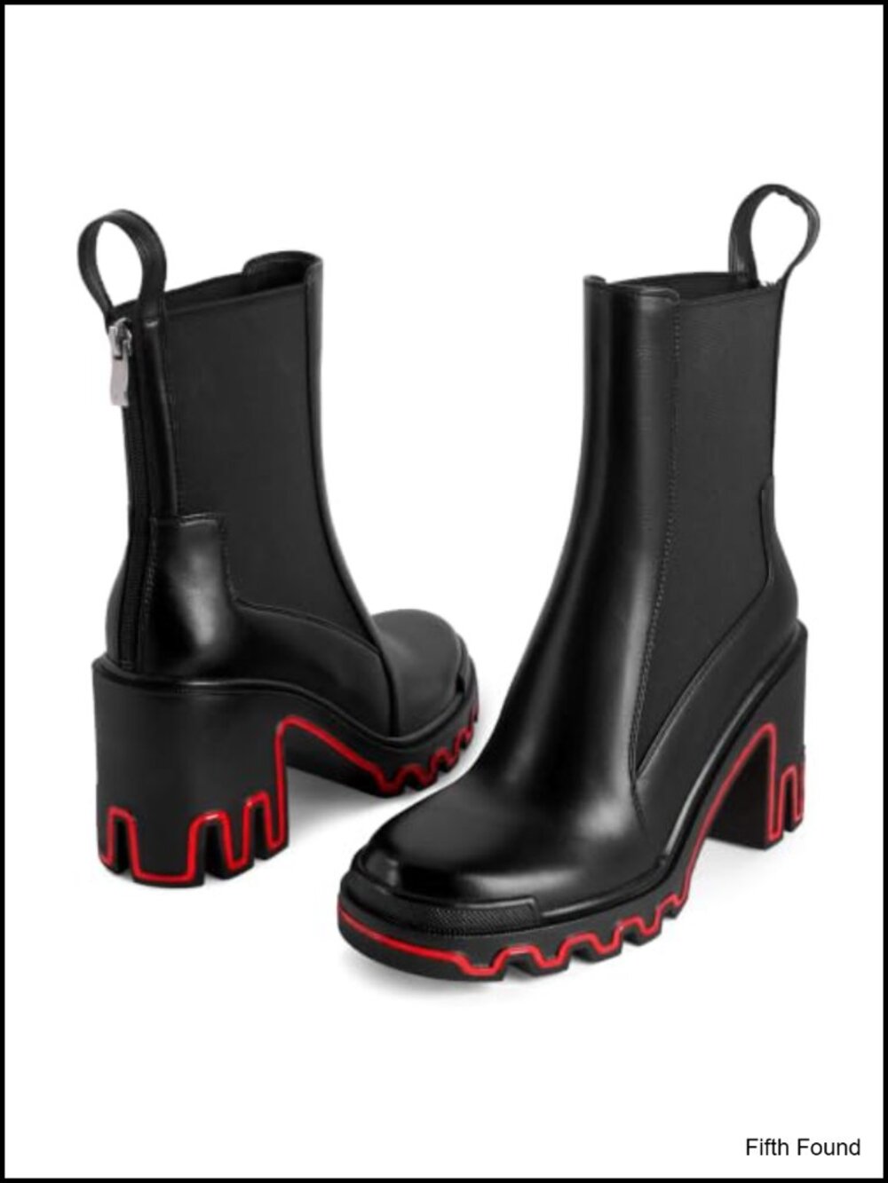 Womens Chelsea Ankle Boots Chunky Platform Heeled Booties Faux Leather